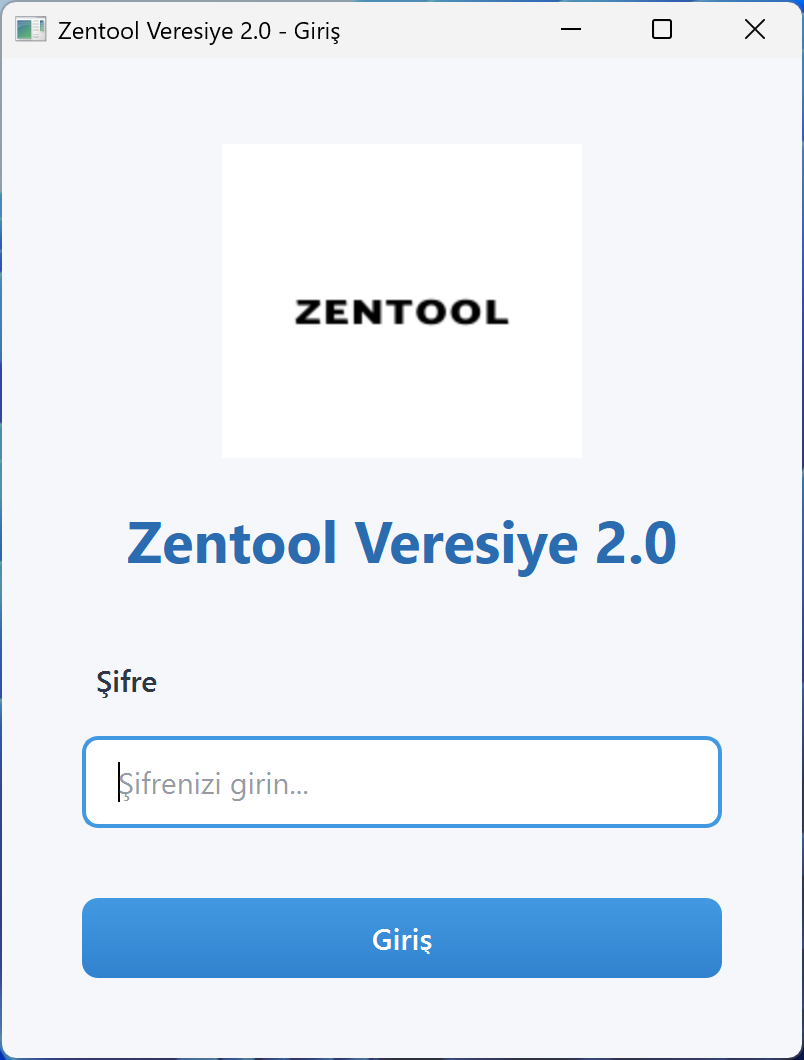 Zentool Veresiye Programı Arayüzü v2.0